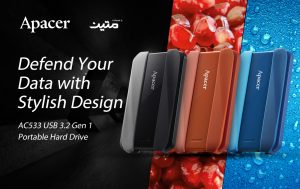 هارد قابل حمل سبک، شیک، ایمن و بادوام با نام AC533 USB 3.2 Gen 1  توسط شرکت Apacer وارد بازار شد